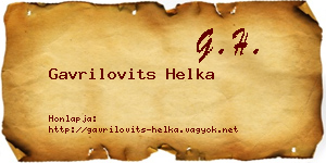 Gavrilovits Helka névjegykártya